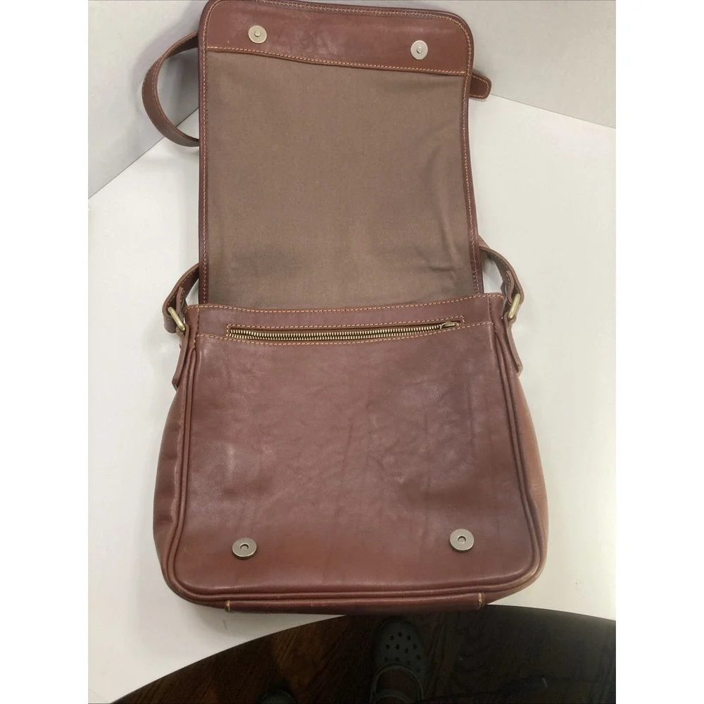 Vtg Italian Leather Messenger‎ Bag Crossbody Purse Commuter Handmade in Italy